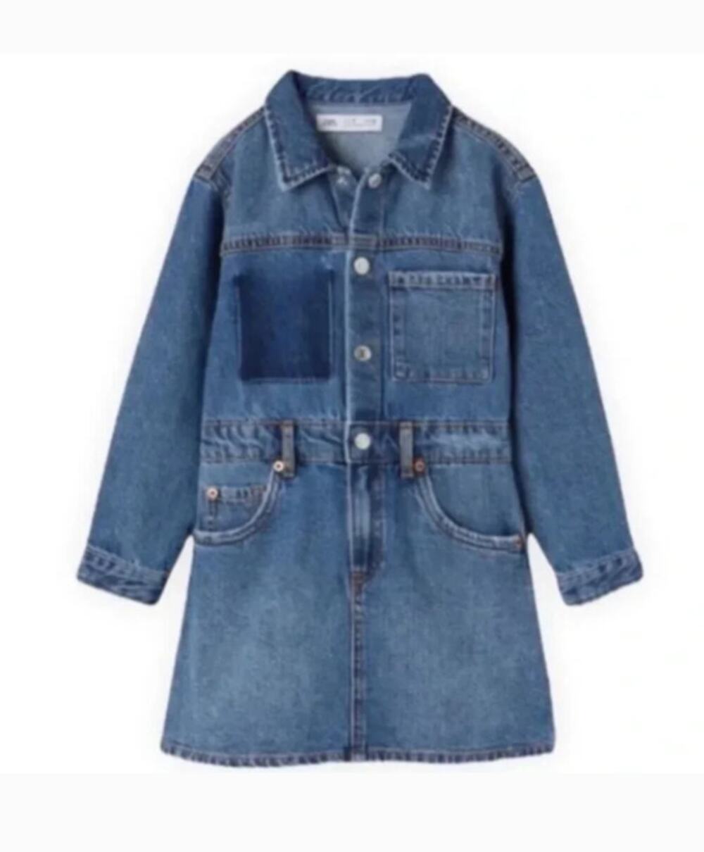 Zara Long Sleeved Denim Dress (8)